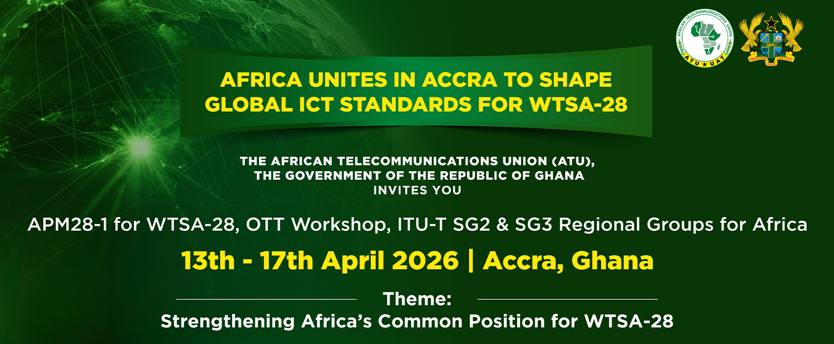 1st Africa Preparatory meeting for WTSA-28 Back to Back with Regional Workshop on OTTs and Implementation of a Common Emergency Number in Africa at the Palms Airport City Hotel in Accra, Ghana 1st Africa Preparatory meeting for WTSA-28 Back to Back with Regional Workshop on OTTs and Implementation of a Common Emergency Number in Africa at the Palms Airport City Hotel in Accra, Ghana